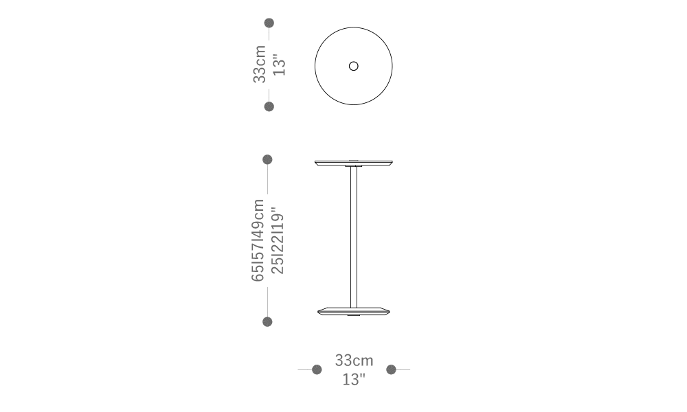 Image of the main dimensions of the product